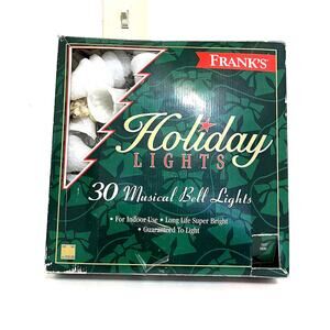 Franks Christmas Indoor Musical Bell Light Set White Glitter 16 Songs 30 Bells